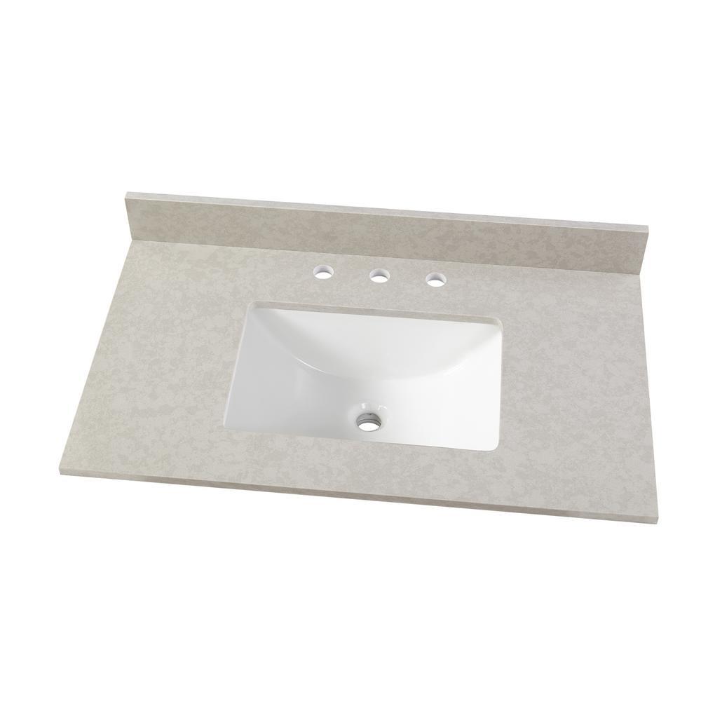 49 in. W Marble Vanity Top in Carrara - Super Arbor