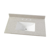 49 in. W Marble Vanity Top in Carrara - Super Arbor