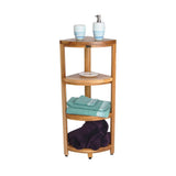 EarthyTeak Oasis 12 in. 4-Tier Teak Corner Shelf - Super Arbor