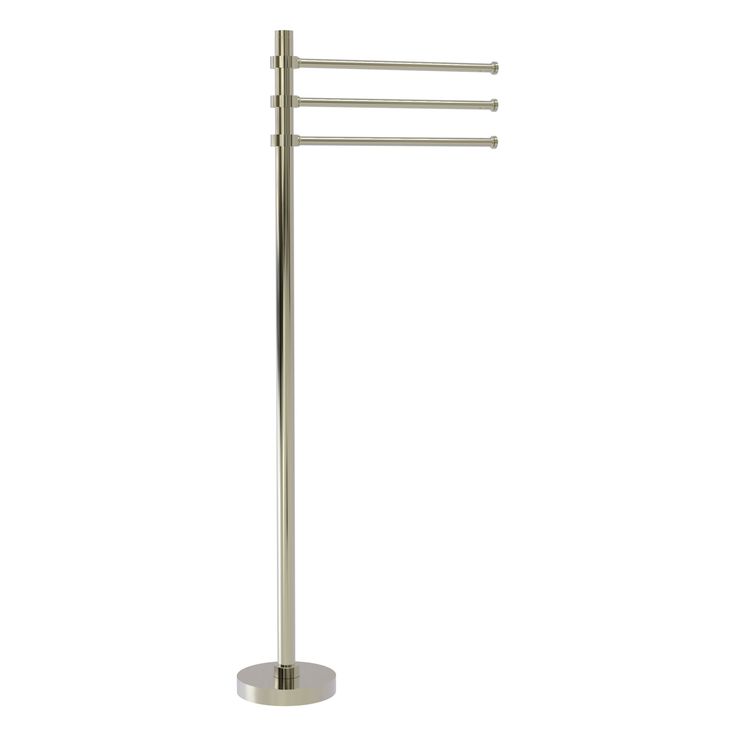 Allied Brass Towel Stand with 3 Pivoting 12-in Arms in Polished Nickel