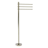 Allied Brass Towel Stand with 3 Pivoting 12-in Arms in Polished Nickel