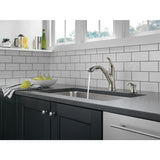 Delta Kessler Stainless 1-Handle Deck-Mount Pull-Out Handle Kitchen Faucet (Deck Plate Included)