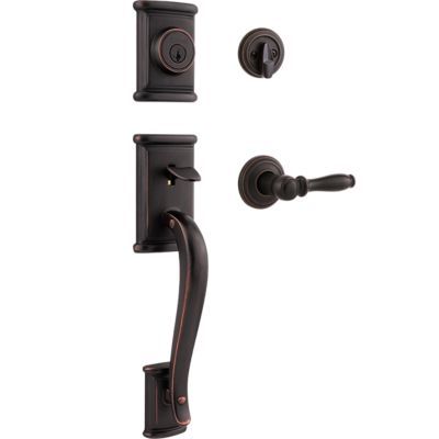 Kwikset Ashfield Venetian Bronze Smartkey Single-Cylinder Deadbolt Keyed Entry Door Handleset Ashfield