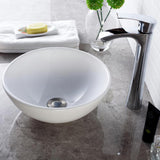 13 in. x 13 in. Round Bowl Modern Bathroom Above in White Porcelain Ceramic Vessel Vanity Sink Art Basin - Super Arbor