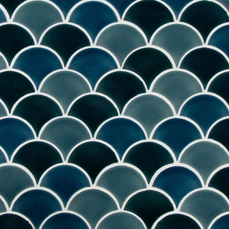 MSI Azul Scallop Glossy 13.11 in. x 9.96 in. x 8mm Glossy Porcelain Mesh-Mounted Mosaic Tile (9.1 sq. ft. / case)