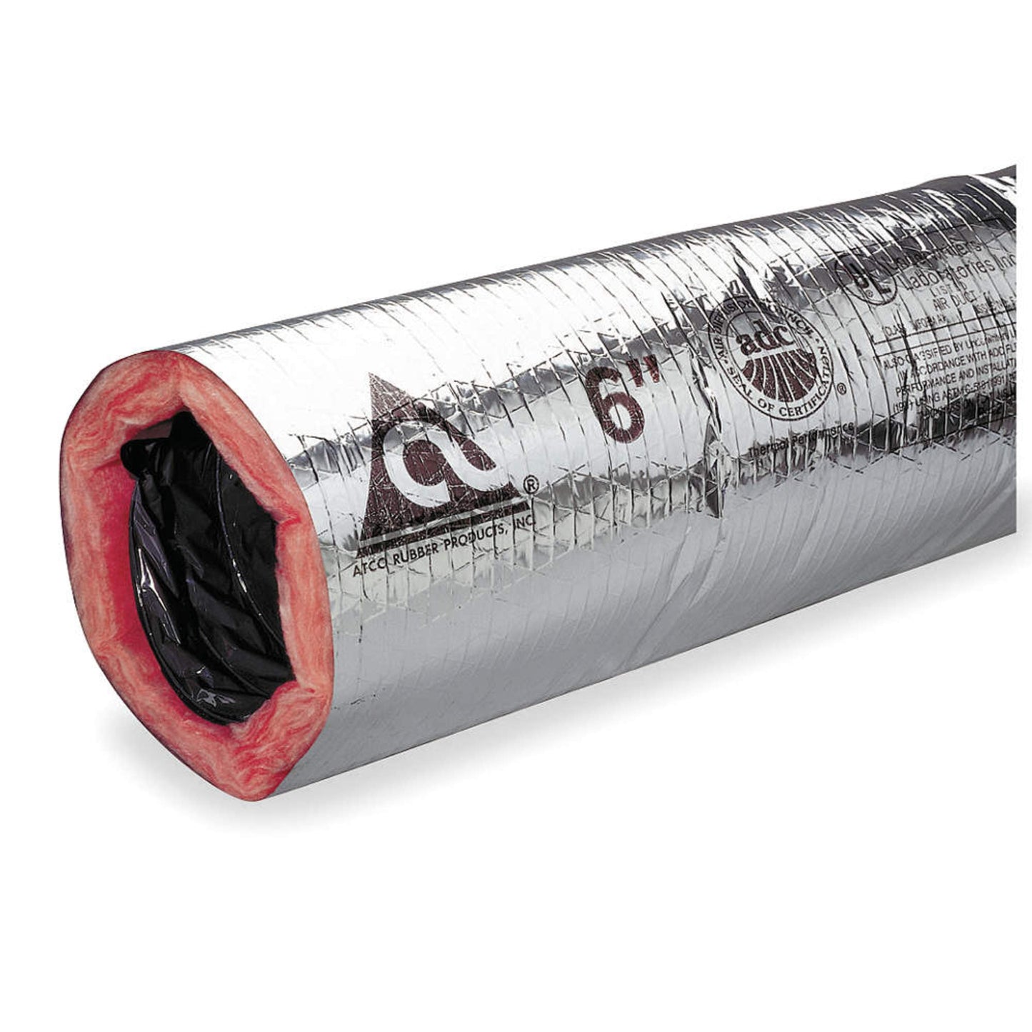 ATCO 13602504 Flexible Insulated Air Duct, 25 ft, R-6, Polyester Jacket (AT0360425)