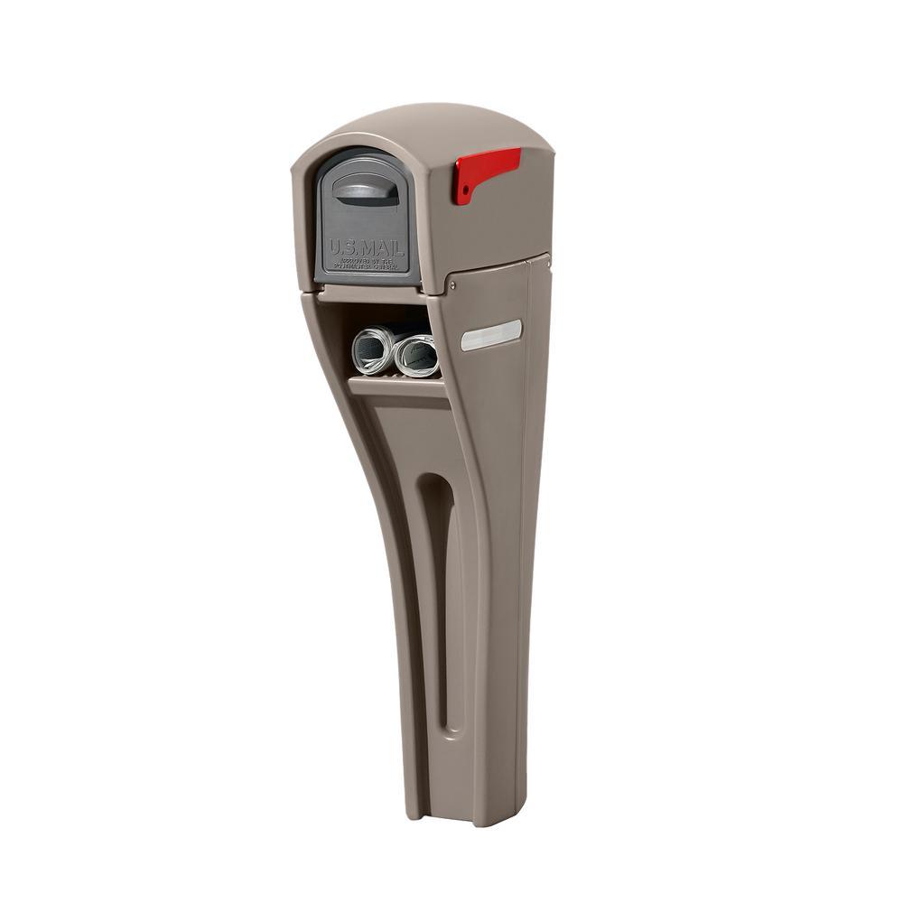 Mail Master Streamline Mocha OverPost Mounted Plastic Mailbox - Super Arbor