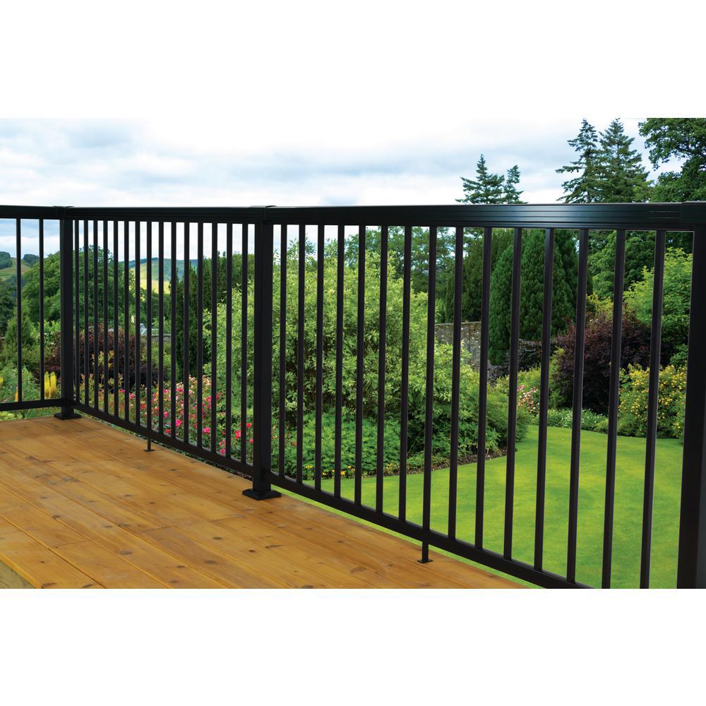 6 ft. Textured Black Aluminum Level Picket and Spacer Set for 3 ft. Finished Railing Height - Super Arbor