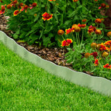 Pure Garden 6.25 in. x 16 ft. Galvanized Steel Lawn Edging Landscape Border
