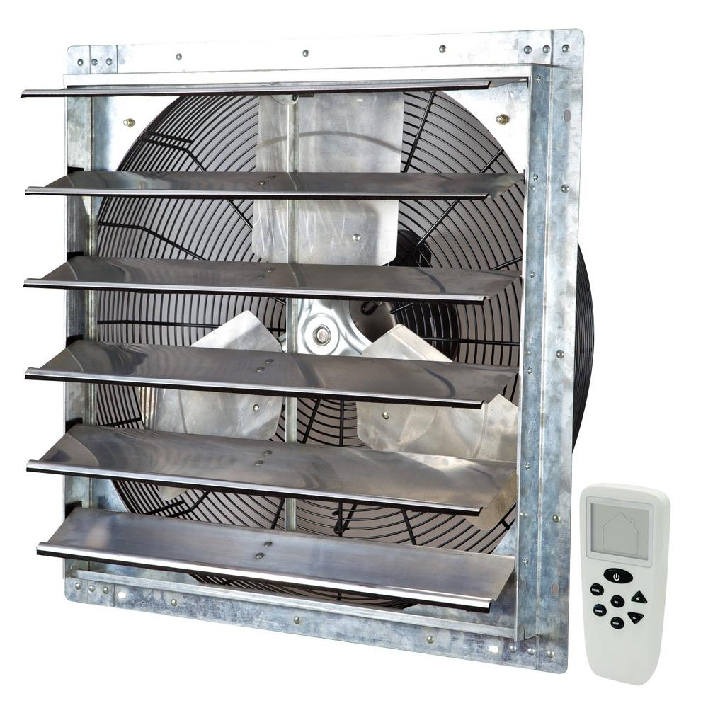 1200 CFM Silver Electric Powered Gable Mount Shutter Fan/Vent - Super Arbor