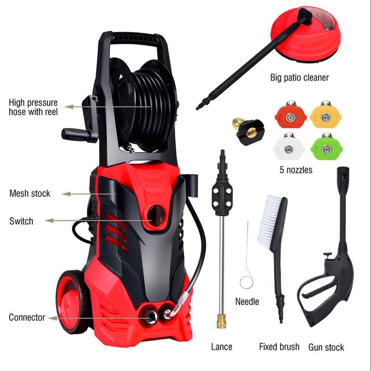 Costway 2030 PSI 2 GPM Hot/Cold Water Electric High Pressure Washer with Patio Cleaner and 5 Nozzles