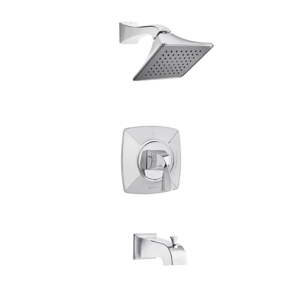 Leary Curve Single-Handle 1-Spray Tub and Shower Faucet in Brushed Nickel (Valve Included) - Super Arbor