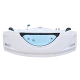 59 in. Left Drain Corner Alcove Whirlpool Bathtub in White - Super Arbor