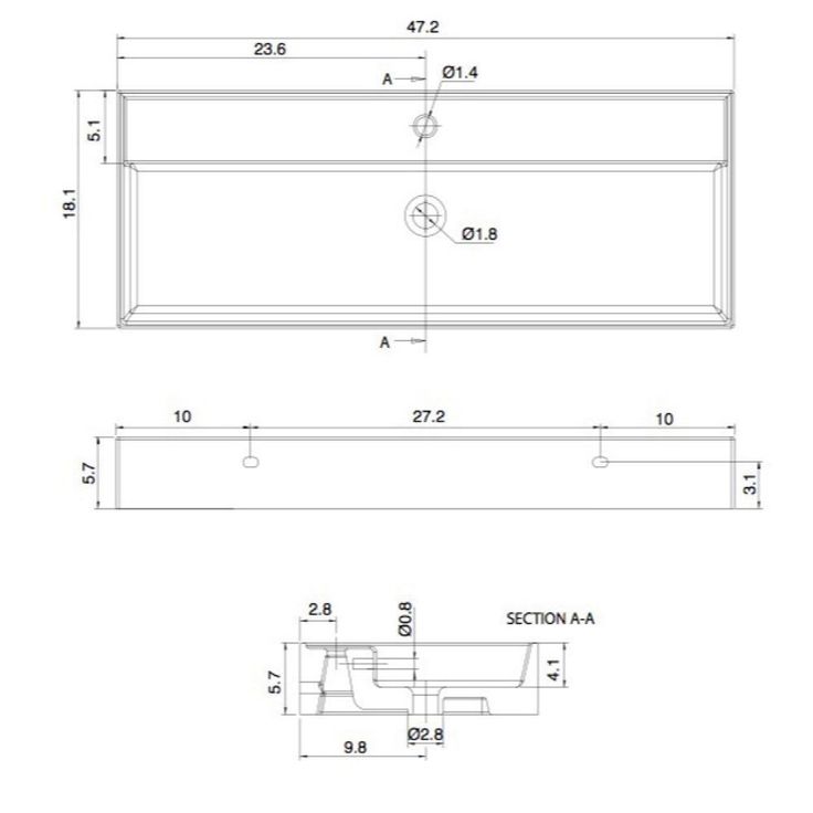 Nameeks Teorema Wall Mounted Bathroom Sink in White