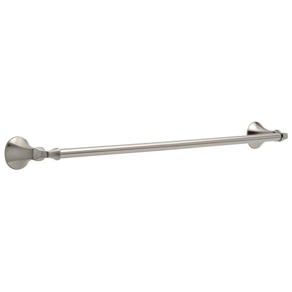 Mandara 4-Pc. Bath Hardware Set in SpotShield Brushed Nickel with Towel Ring, Toilet Paper Holder, 24" Towel Bar & Hook - Super Arbor