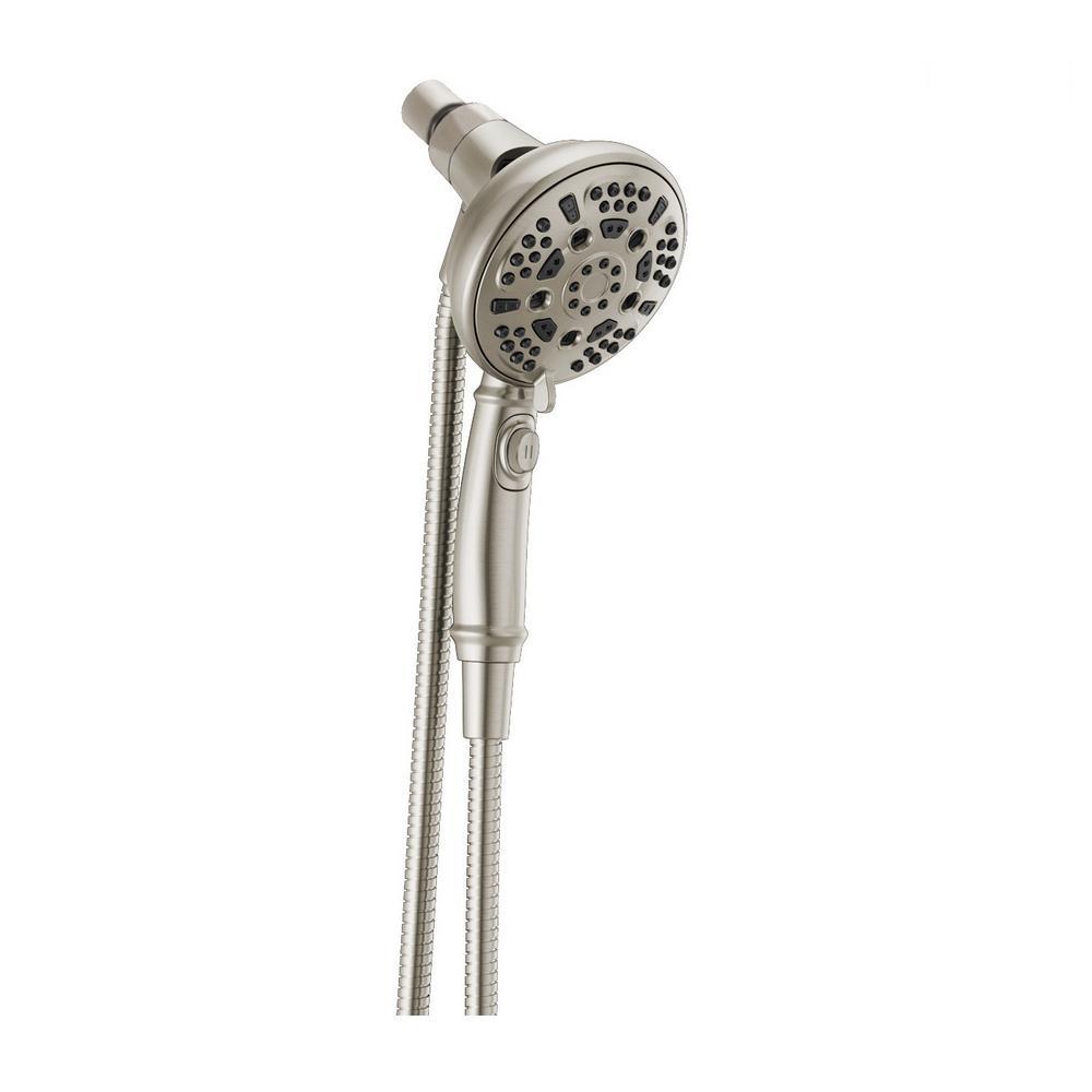 SureDock 7-Spray 5 in. Single Wall Mount Handheld H2Okinetic Shower Head in Matte Black - Super Arbor