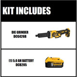 20-Volt MAX Li-Ion Cordless Brushless 1-1/2 in. Variable Speed Die Grinder (Tool-Only) with 20-Volt Li-Ion Battery 5 Ah - Super Arbor