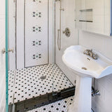 Merola Tile Metro Hex Matte White with Black Dot 10-1/4 in. x 11-7/8 in. x 6mm Porcelain Mosaic Tile (8.65 sq. ft. / Case)