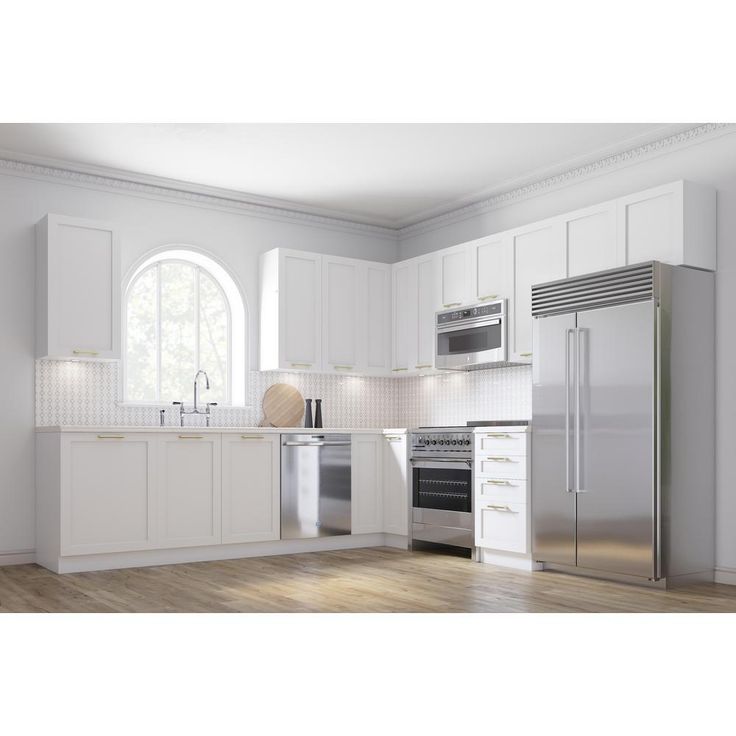 Threespine Ready to Assemble 36 in. x 12 in. x 30 in. Wall Stock Corner Kitchen Cabinet in Shaker White Wood