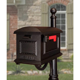Traditional Black Post Mount Mailbox - Super Arbor