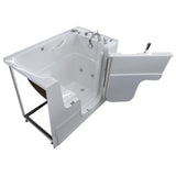 Wheelchair Accessible 53 in. Walk-In Whirlpool Bathtub in White with 1.6 GPF Single Flush Toilet - Super Arbor
