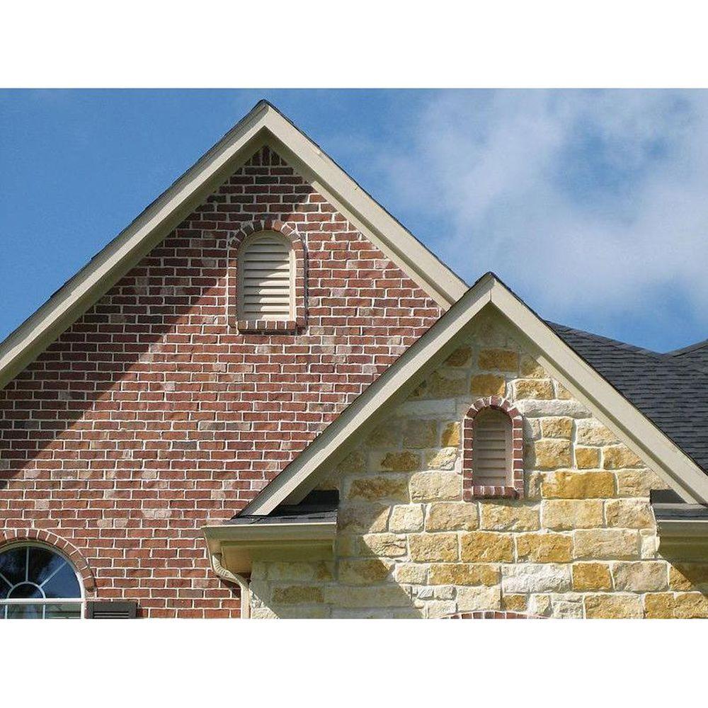 16 in. x 24 in. Round Top Wood Built-in Screen Gable Louver Vent - Super Arbor