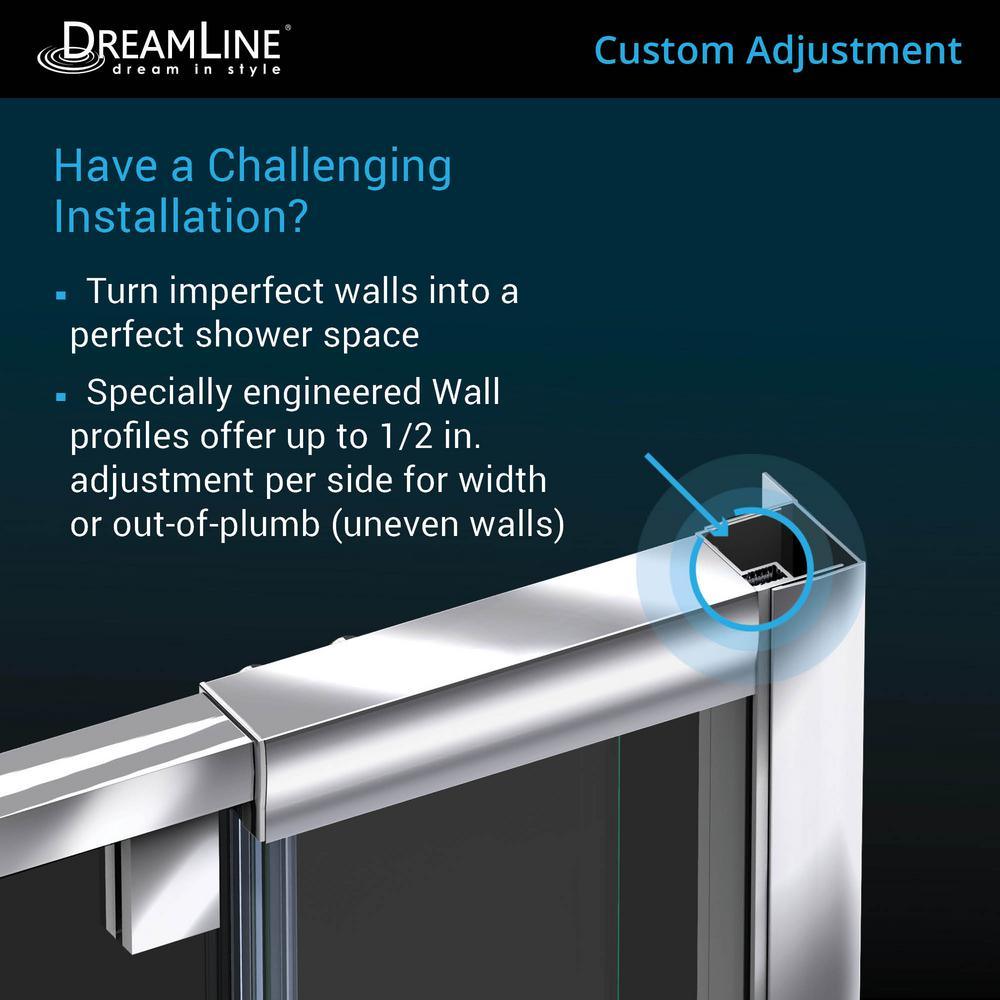 Flex 56 to 60 in. x 72 in. Framed Pivot Shower Door in Chrome - Super Arbor