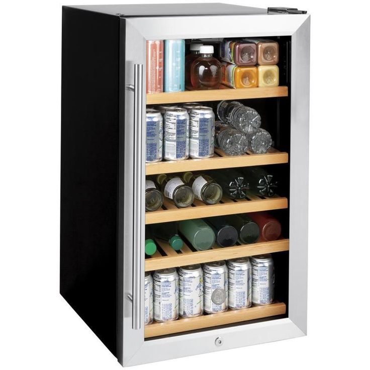 GE 31-Can Capacity (4.1-cu ft) Residential Stainless Steel Built-In/Freestanding Beverage Center