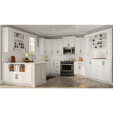 Hampton Partially Assembled 36 x 34.5 x 24 in. Corner Sink Base Kitchen Cabinet in Satin White