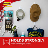 Medium Brushed Nickel Designer Hook (3-Piece) - Super Arbor