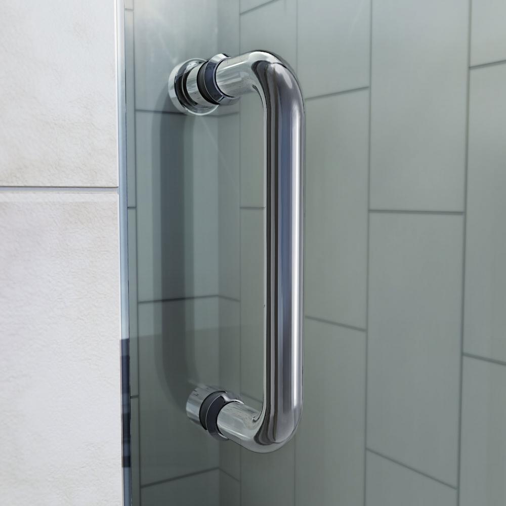 Flex 32 in. x 32 in. x 74.75 in. Corner Framed Pivot Shower Enclosure in Brushed Nickel with White Acrylic Base - Super Arbor