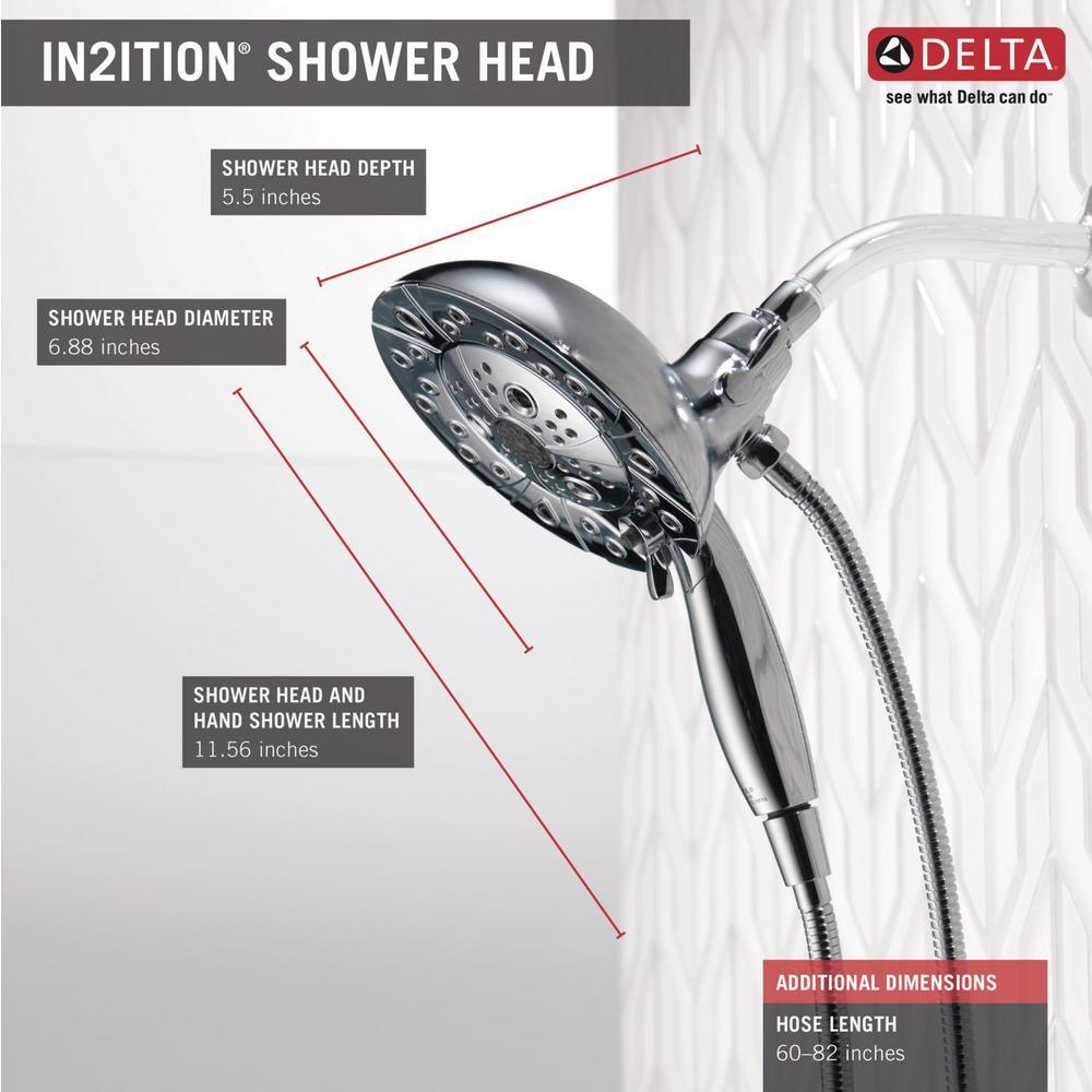 In2ition Two-in-One 5-Spray 6.9 in. Dual Wall Mount Fixed and Handheld H2Okinetic Shower Head in Chrome - Super Arbor