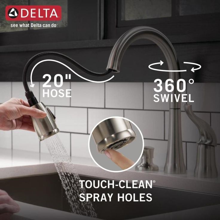 Delta Kate Stainless 1-Handle Deck-Mount Pull-Down Handle Kitchen Faucet