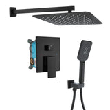 3-Spray with 2.5 GPM 10 in. 2 Functions Tub Wall Mount Dual Shower Heads in Spot in Matte Black (Valve Included)