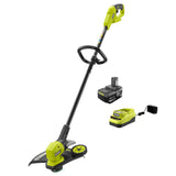 RYOBI ONE+ 18V Lithium-Ion Cordless 13" String Trimmer/Edger Kit with 4.0 Ah Battery and Charger