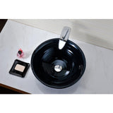Tempo Series Deco-Glass Vessel Sink in Coiled Blue - Super Arbor