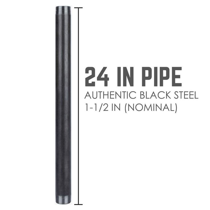 1-1/2 in. x 24 in. Industrial Steel Grey Plumbing Pipe in Black (4-Pack)