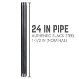 1-1/2 in. x 24 in. Industrial Steel Grey Plumbing Pipe in Black (4-Pack)