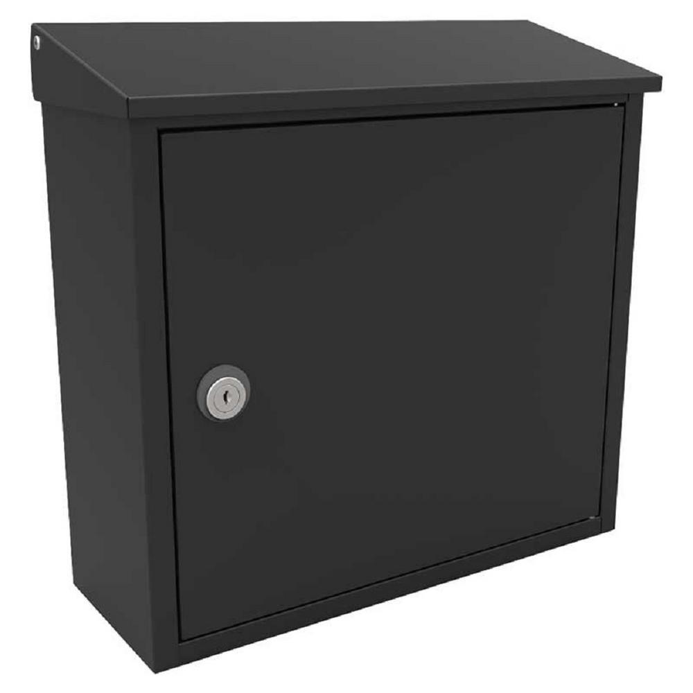 Allux 400 Black Wall Mount Locking Mailbox - Super Arbor