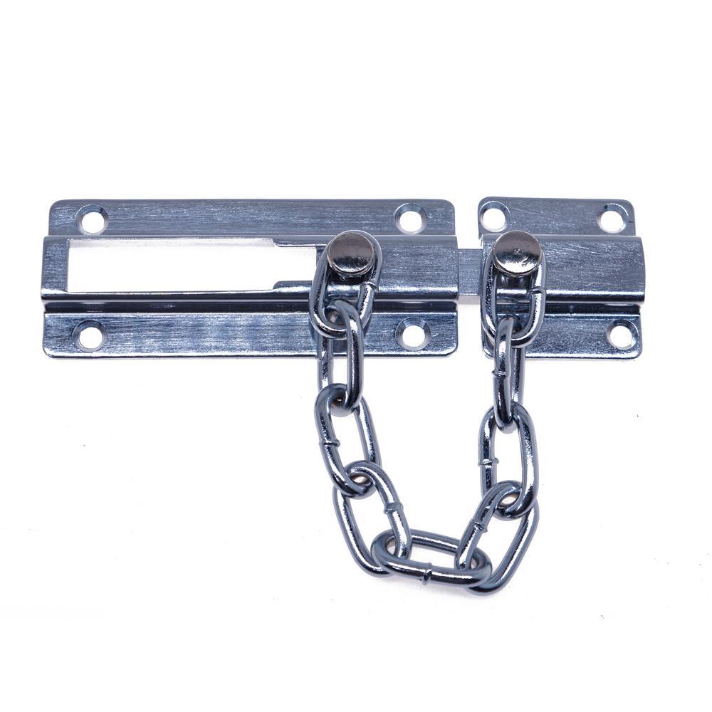 Solid Brass Chain Bolt Guard in Satin Nickel - Super Arbor