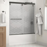 Simplicity 60 x 59-1/4 in. Frameless Mod Soft-Close Sliding Bathtub Door in Nickel with 1/4 in. (6mm) Clear Glass - Super Arbor