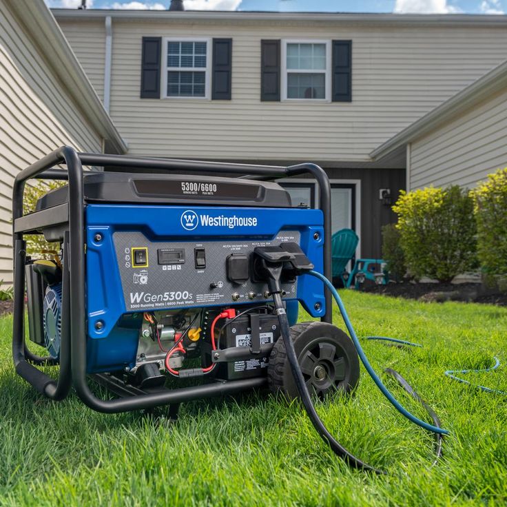 Westinghouse WGen5300s 6,600/5,300 Watt Gas Powered Portable Generator with Electric Start and Transfer Switch Outlet for Home Backup