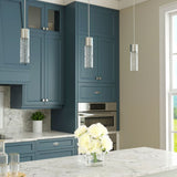 Style Selections Dunwynn Polished Nickel Modern/Contemporary Seeded Glass Cylinder LED Pendant Light