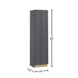 Home Decorators Collection Newport 24 in. W x 24 in. D x 90 in. H Assembled Plywood Pantry Kitchen Cabinet in Deep Onyx with Soft Close