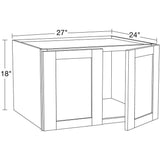 Home Decorators Collection Washington Veiled Gray Plywood Shaker Assembled Wall Kitchen Cabinet Soft Close 27 in. W 24 in. D 18 in. H