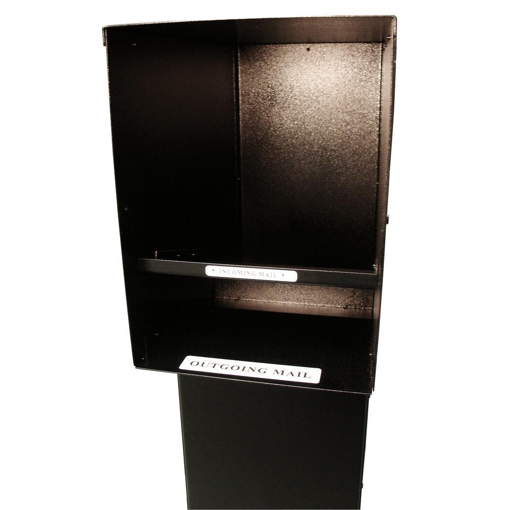 Manchester Antique Copper Column Mount Locking Drop Chute Mailbox with Plain Door Faceplate - Super Arbor