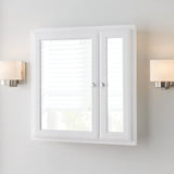 24-1/2 in. W x 25-3/4 in. H Fog Free Framed Recessed or Surface-Mount Bi-View Bathroom Medicine Cabinet in White