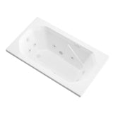 Onyx 5 ft. Rectangular Drop-in Whirlpool Bathtub in White - Super Arbor