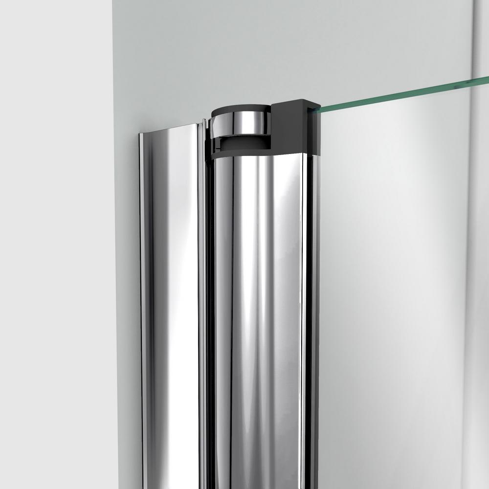 Aqua Swing 34 in. x 58 in. Semi-Frameless Hinged Tub Door in Chrome - Super Arbor