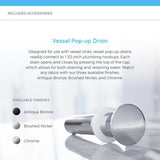 MR Direct Porcelain Vessel Sink in White with 731 Faucet and Pop-Up Drain in Antique Bronze
